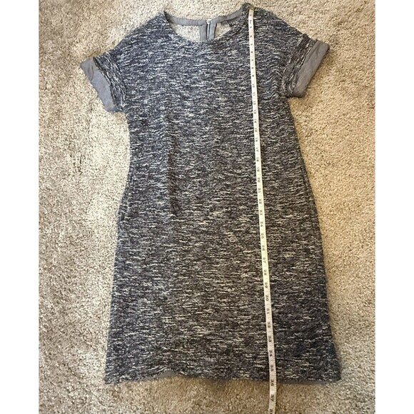 Vince Women’s Size Small Blue Knit Dress with Chambray Sleeve - Picture 4 of 9